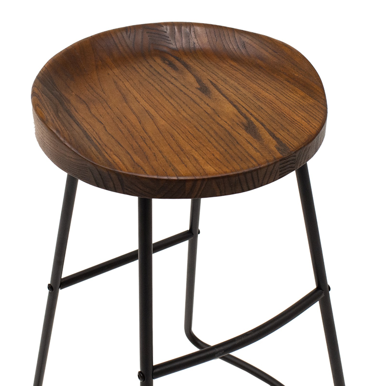 Bar stool Jail pakoworld metal blackwalnut