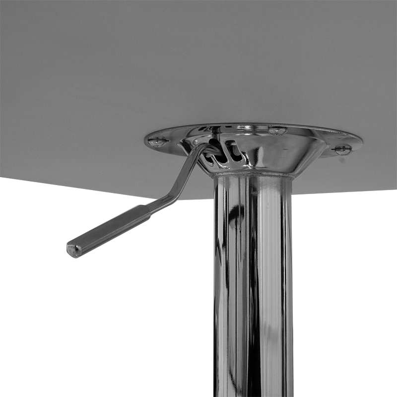Τραπέζι μπαρ Vegas pakoworld MDF λευκό-πόδι χρωμίου 70x70x70-91.5κ