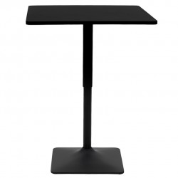 Τραπέζι μπαρ Vegas pakoworld MDF μαύρο-πόδι μαύρο70x70x70-91.5εκ
