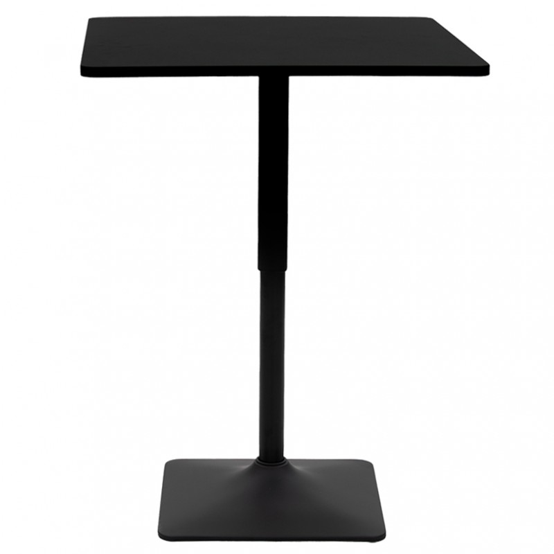 Τραπέζι μπαρ Vegas pakoworld MDF μαύρο-πόδι μαύρο70x70x70-91.5εκ