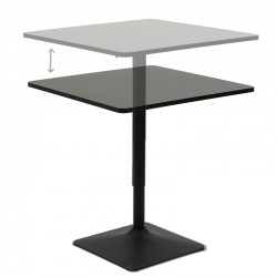Τραπέζι μπαρ Vegas pakoworld MDF μαύρο-πόδι μαύρο70x70x70-91.5εκ