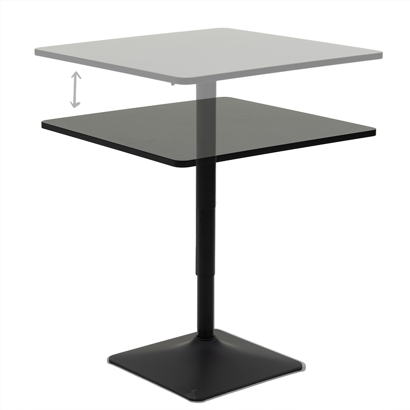 Τραπέζι μπαρ Vegas pakoworld MDF μαύρο-πόδι μαύρο70x70x70-91.5εκ