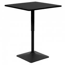 Τραπέζι μπαρ Vegas pakoworld MDF μαύρο-πόδι μαύρο70x70x70-91.5εκ
