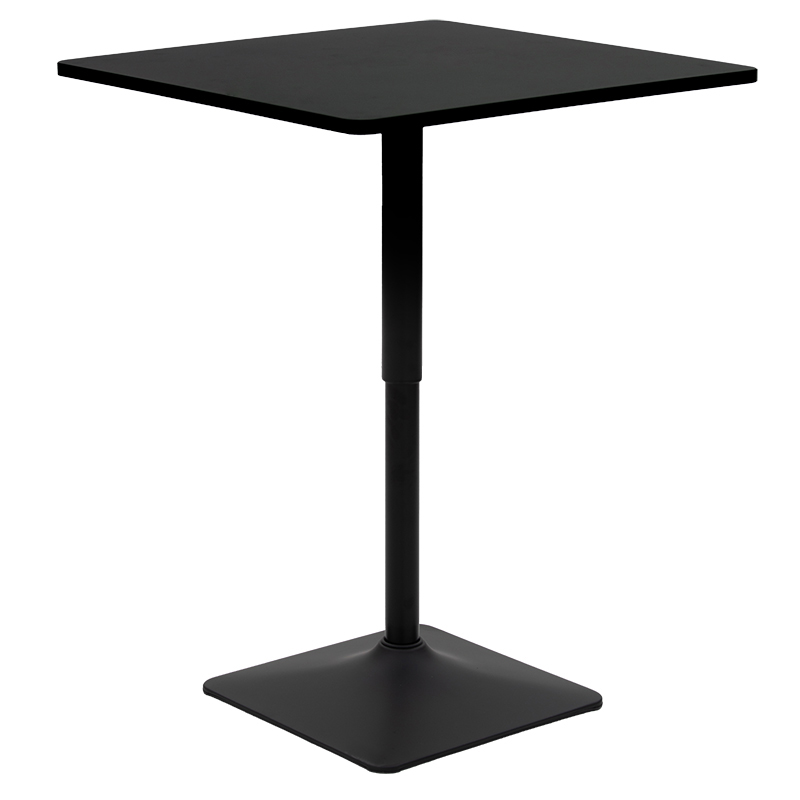 Τραπέζι μπαρ Vegas pakoworld MDF μαύρο-πόδι μαύρο70x70x70-91.5εκ