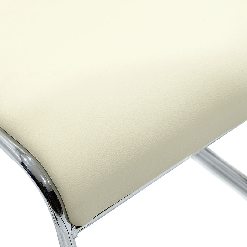 Καρέκλα επισκέπτη Corina pakoworld με PVC χρώμα εκρού