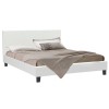 Κρεβάτι Nevil pakoworld 150x200 PU χρώμα λευκό ματ