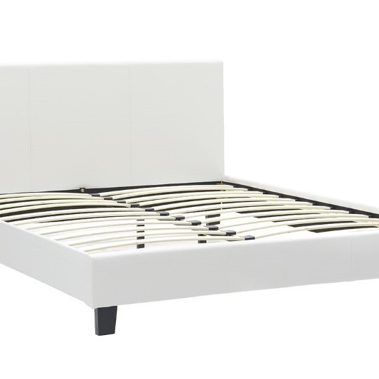 Κρεβάτι Nevil pakoworld 150x200 PU χρώμα λευκό ματ