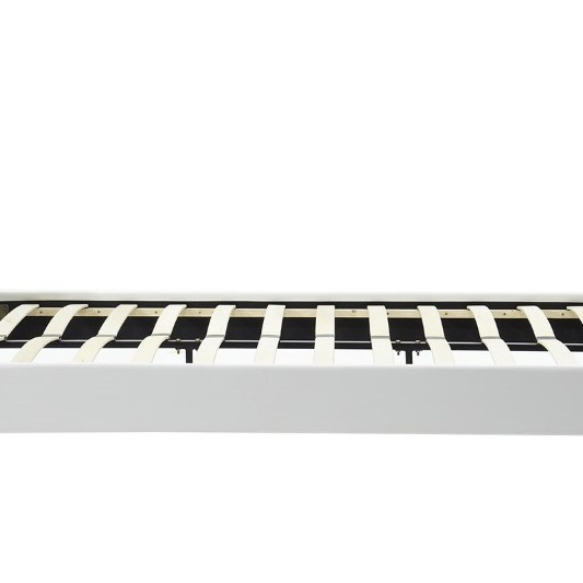 Κρεβάτι Nevil pakoworld 150x200 PU χρώμα λευκό ματ