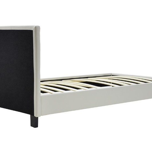 Κρεβάτι Nevil pakoworld 100x200 PU χρώμα λευκό ματ