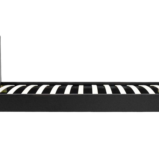 Κρεβάτι Nevil pakoworld 100x200 PU χρώμα μαύρο ματ