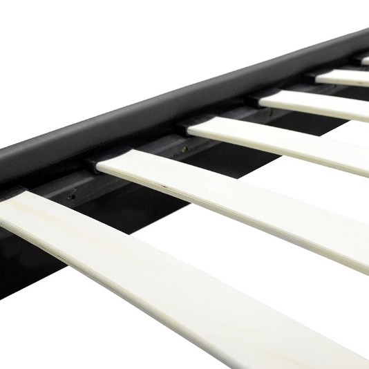 Κρεβάτι Nevil pakoworld 100x200 PU χρώμα μαύρο ματ