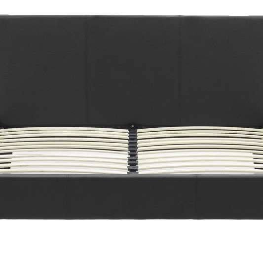 Κρεβάτι Nevil pakoworld 150x200 PU χρώμα μαύρο ματ