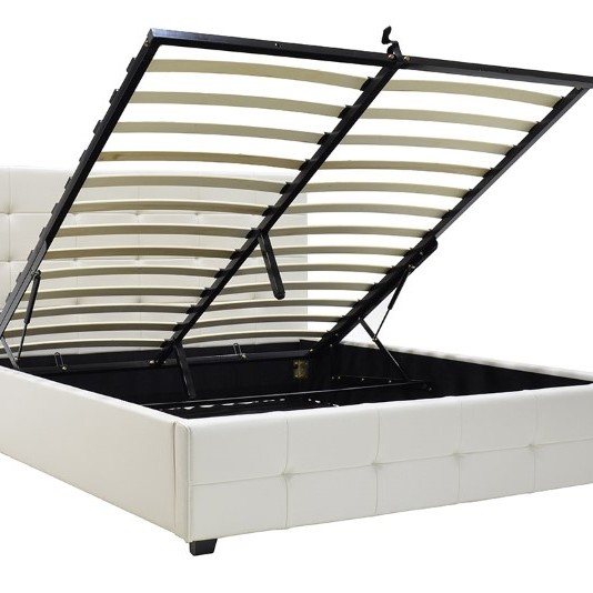 Κρεβάτι Roi pakoworld 160x200 PU λευκό ματ + αποθηκευτικό χώρο