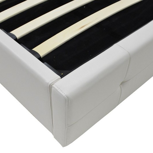 Κρεβάτι Roi pakoworld 160x200 PU λευκό ματ + αποθηκευτικό χώρο