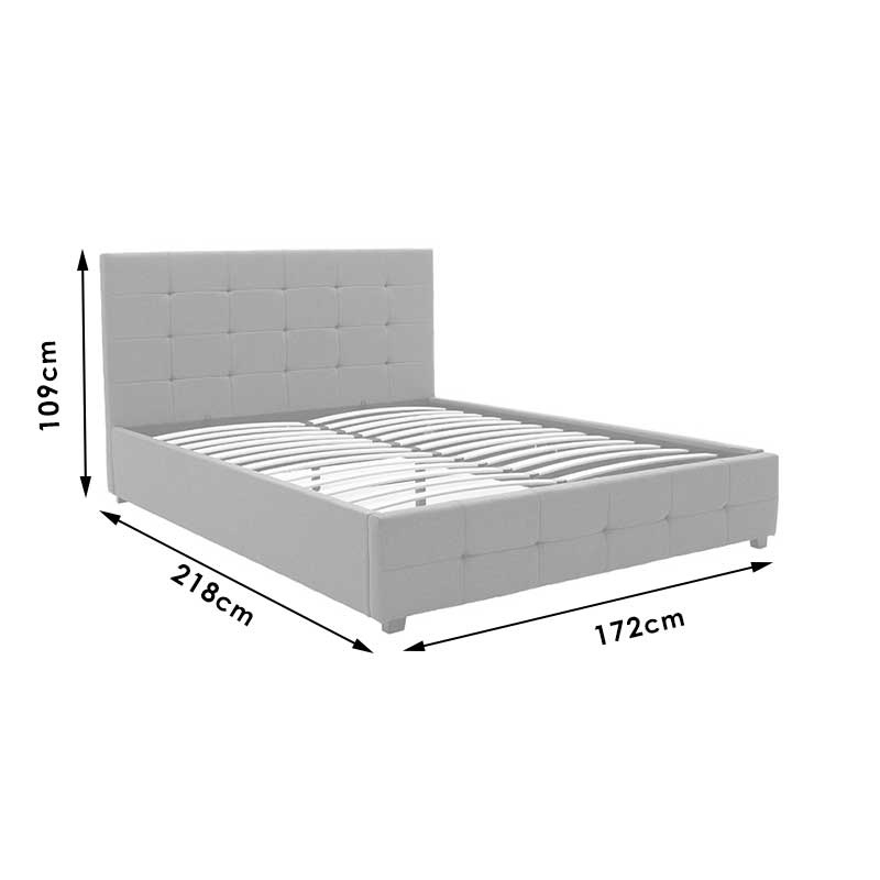 Κρεβάτι Roi pakoworld διπλό 160x200 PU λευκό ματ + αποθηκευτικό χώρο