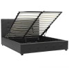 Κρεβάτι Roi pakoworld 160x200 PU μαύρο ματ + αποθηκευτικό χώρο