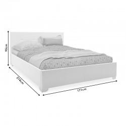 Κρεβάτι Smooth pakoworld διπλό pu λευκό ματ με αποθηκευτικό χώρο 160x200εκ