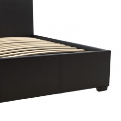 Κρεβάτι Norse pakoworld διπλό pu μαύρο ματ με αποθηκευτικό χώρο 160x200εκ
