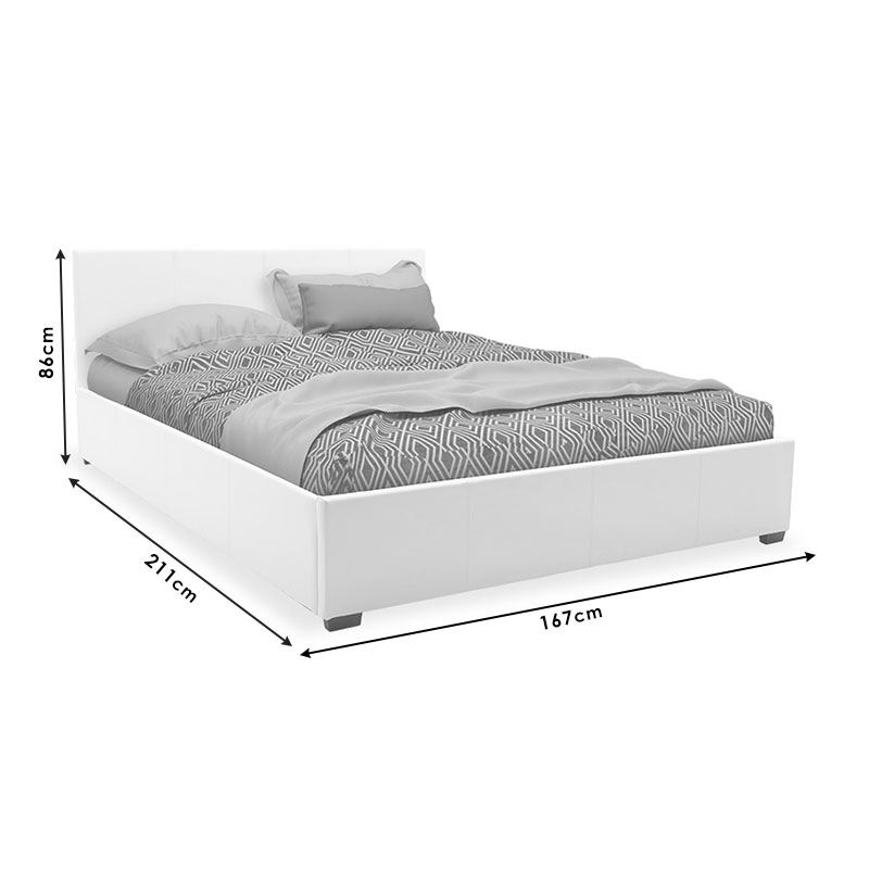 Κρεβάτι Norse pakoworld διπλό pu λευκό με αποθηκευτικό χώρο 160x200εκ