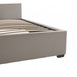 Κρεβάτι Norse pakoworld διπλό ύφασμα μπεζ με αποθηκευτικό χώρο 160x200εκ
