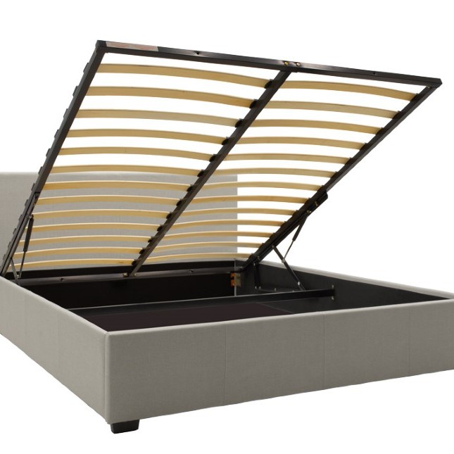 Κρεβάτι Norse pakoworld ύφασμα γκρι με αποθηκευτικό χώρο 160x200εκ