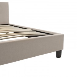 Double bed Mago pakoworld in ivory fabric 150x200cm Double bed Mago pakoworld in ivory fabric 150x200cm