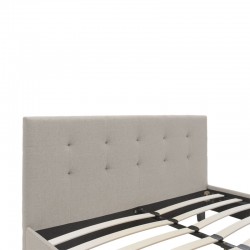 Double bed Mago pakoworld in ivory fabric 150x200cm Double bed Mago pakoworld in ivory fabric 150x200cm