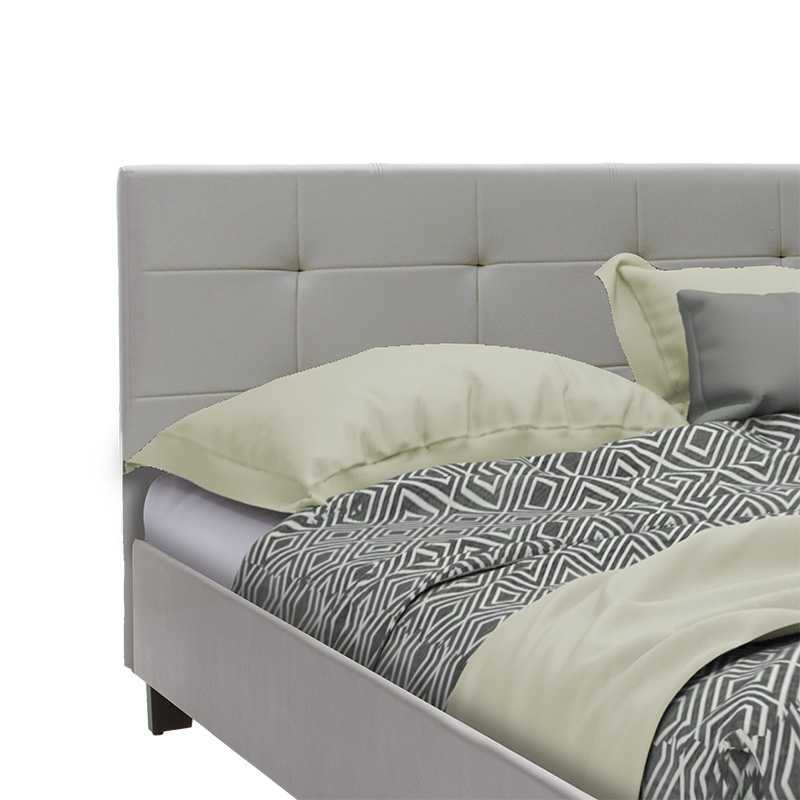 Double bed Mago pakoworld pu in gray matte 150x200cm Double bed Mago pakoworld pu in gray matte 150x200cm