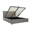 Κρεβάτι Roi pakoworld με αποθηκευτικό χώρο pu γκρι ματ 160x200εκ