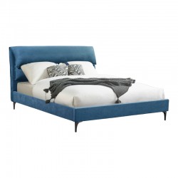 Double bed Aryna pakoworld fabric in petrol color 160x200cm Double bed Aryna pakoworld fabric in petrol color 160x200cm