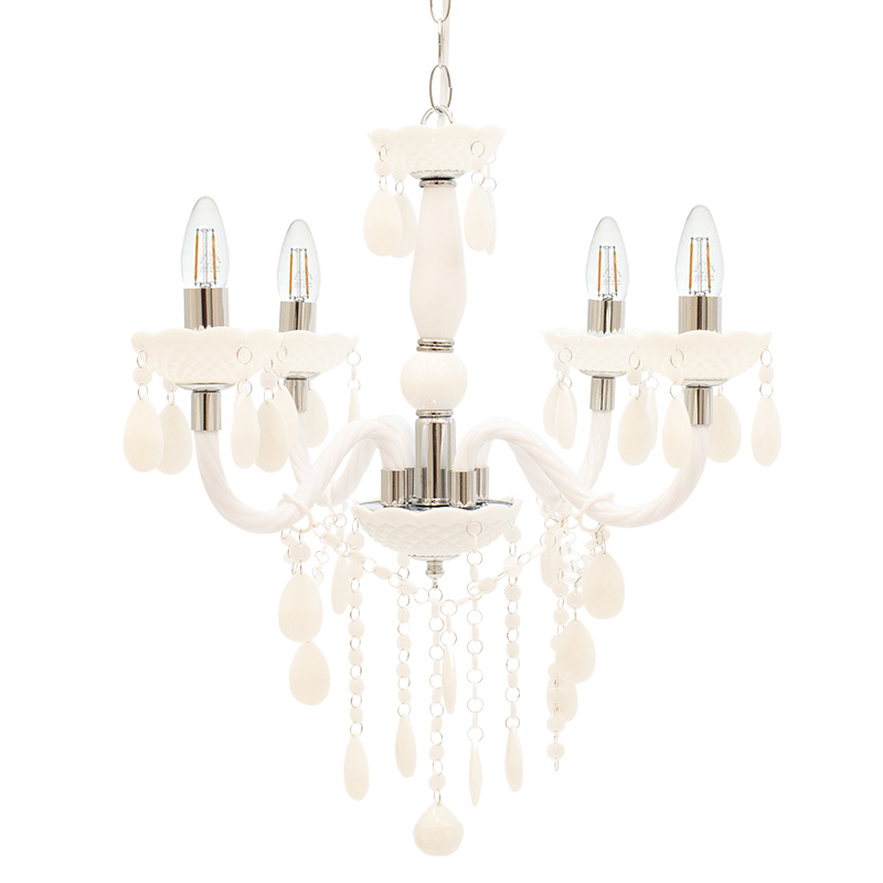 Hanging metal ceiling light PWL-0952 pakoworld Ε14 acrylic in white color 43x43x135cm Hanging metal ceiling light PWL-0952 pakoworld Ε14 acrylic in white color 43x43x135cm
