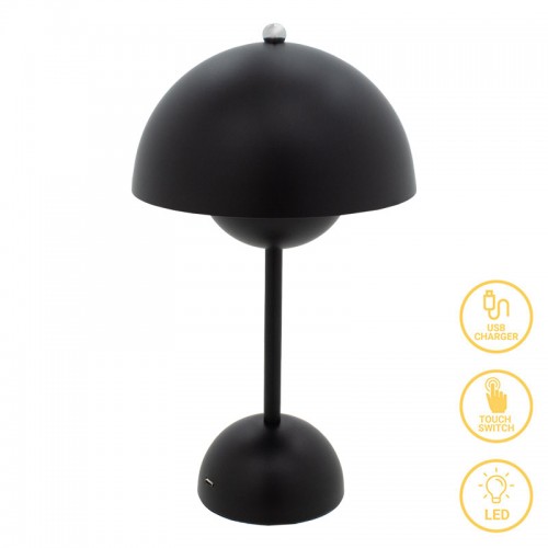 Επιτραπέζιο φωτιστικό Creative pakoworld LED μαύρο Φ18x30εκ