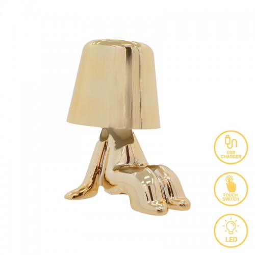 Επιτραπέζιο φωτιστικό Radiance pakoworld LED χρυσό Φ15x17εκ
