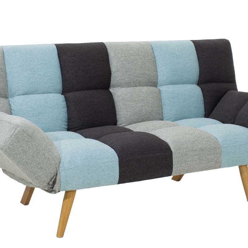 Sofa-bed 3-seater Freddo pakoworld with colorful fabric 182x81x84cm