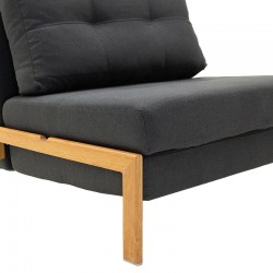 Πολυθρόνα-κρεβάτι Fancy pakoworld με ύφασμα ανθρακί 96x92x70εκ