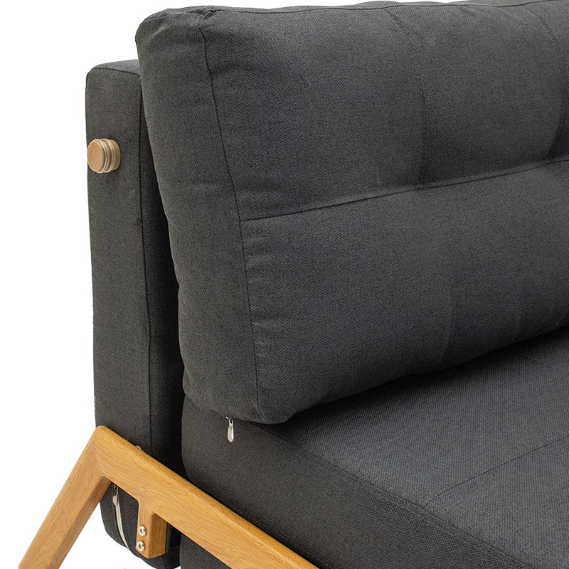 Armchair - bed Fancy pakoworld with fabric in dark grey colour 150x92x77cm Armchair - bed Fancy pakoworld with fabric in dark grey colour 150x92x77cm