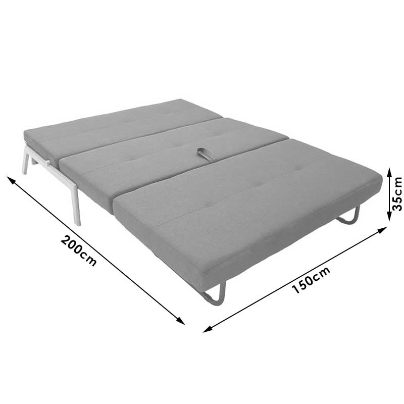 Καναπές 2θέσιος - κρεβάτι Fancy pakoworld με ύφασμα ανθρακί 150x92x77εκ
