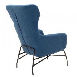 Armchair Rimbo pakoworld fabric in blue color 66x81x102cm Armchair Rimbo pakoworld fabric in blue color 66x81x102cm
