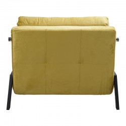 Armchair-bed Fancy pakoworld velvet in yellow shade and black metal leg 95x98x70cm Armchair-bed Fancy pakoworld velvet in yellow shade and black metal leg 95x98x70cm