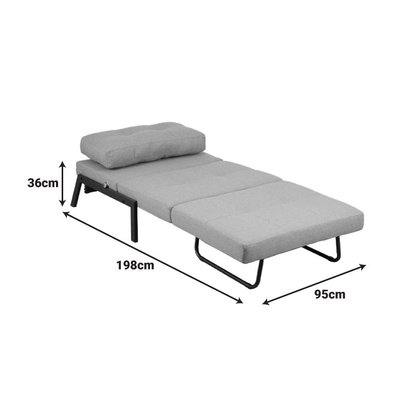 Πολυθρόνα-κρεβάτι Fancy pakoworld ύφασμα σε μπεζ απόχρωση με φυσικό πόδι 95x98x70εκ