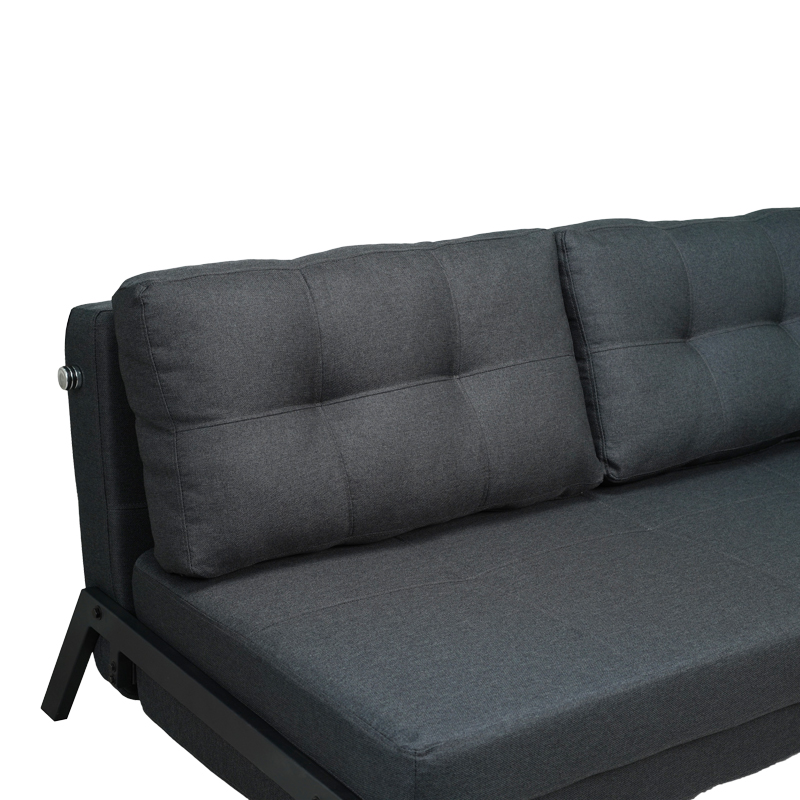 Καναπές 2θέσιος-κρεβάτι Fancy pakoworld ύφασμα σε ανθρακί απόχρωση με μαύρο πόδι 150x92x77εκ