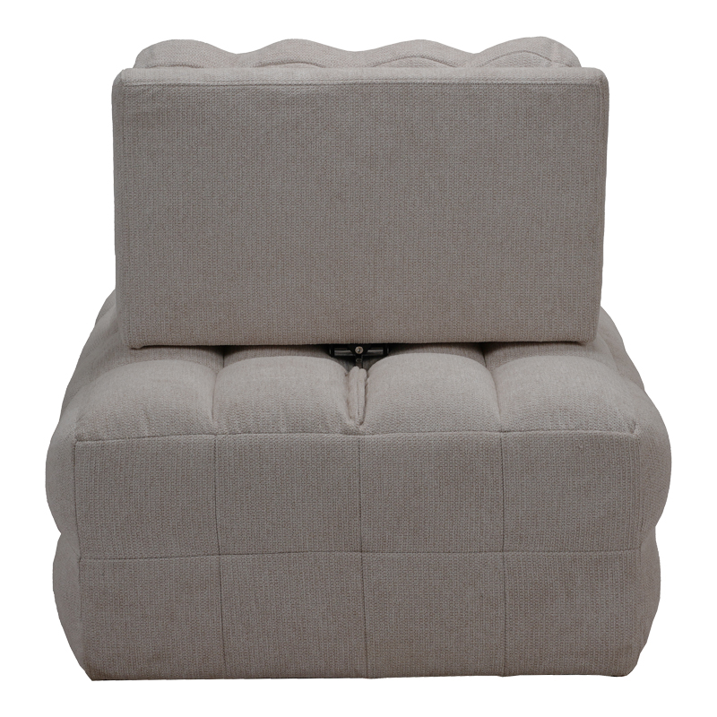 Πολυθρόνα-κρεβάτι Jelica pakoworld γκρι-μπεζ ύφασμα 88x110x86εκ