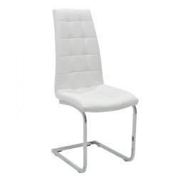 Chair Darrell pakoworld metal chrome with PU white Chair Darrell pakoworld metal chrome with PU white