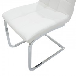 Chair Darrell pakoworld metal chrome with PU white Chair Darrell pakoworld metal chrome with PU white