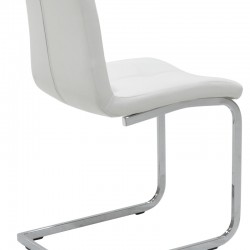 Καρέκλα Darrell pakoworld PU λευκό-βάση χρωμίου