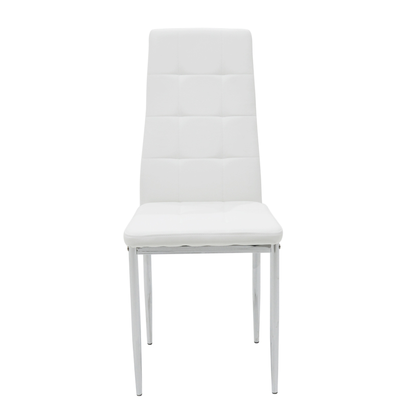 Καρέκλα Cube pakoworld PU λευκό-πόδι χρωμίου