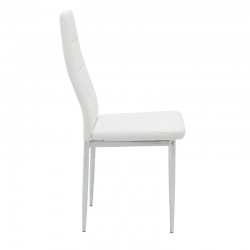Καρέκλα Cube pakoworld PU λευκό-πόδι χρωμίου