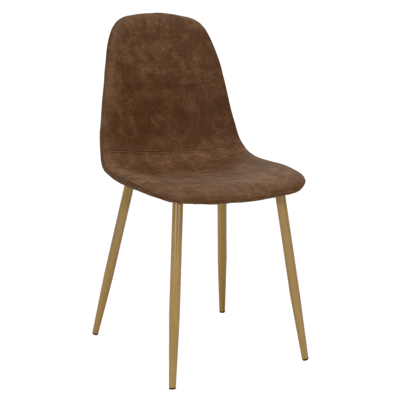 Chair Bella pakoworld PU brown antique-natural leg Chair Bella pakoworld PU brown antique-natural leg