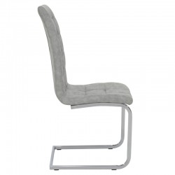Chair Darrell pakoworld metal chrome with PU light grey antique Chair Darrell pakoworld metal chrome with PU light grey antique