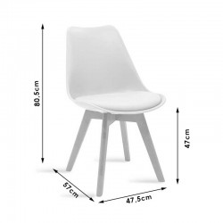 Chair Gaston pakoworld PP with PU color white - oak